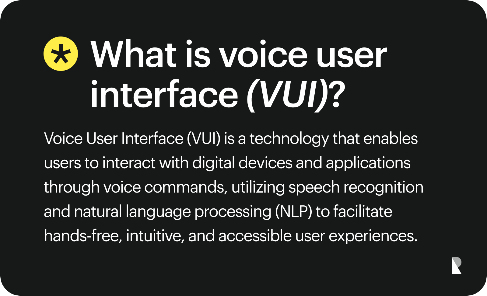 What is voice user interface?