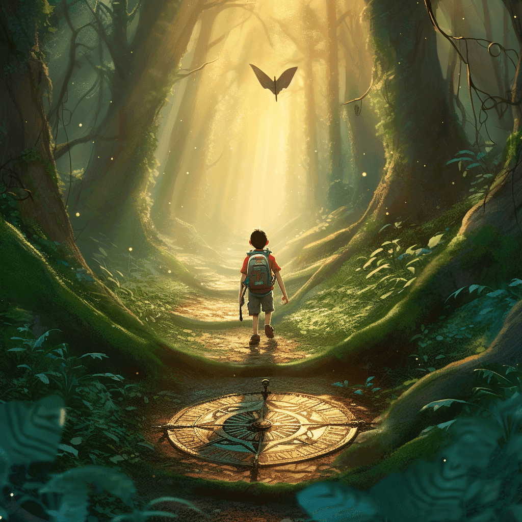 adventurer in a magical forest