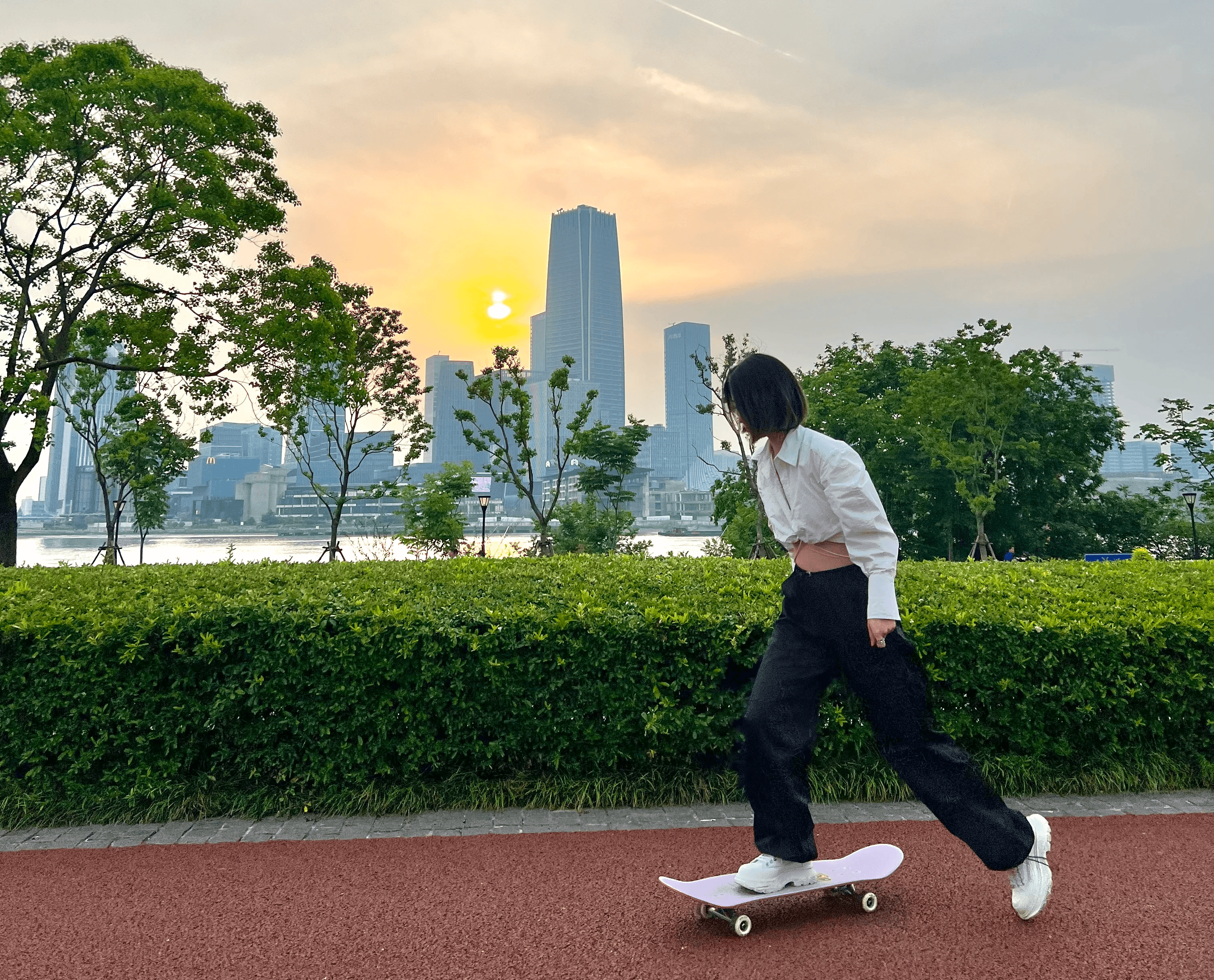 A man skating