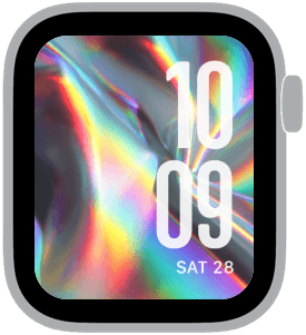 A selection from the holographic prism Apple Watch face collection