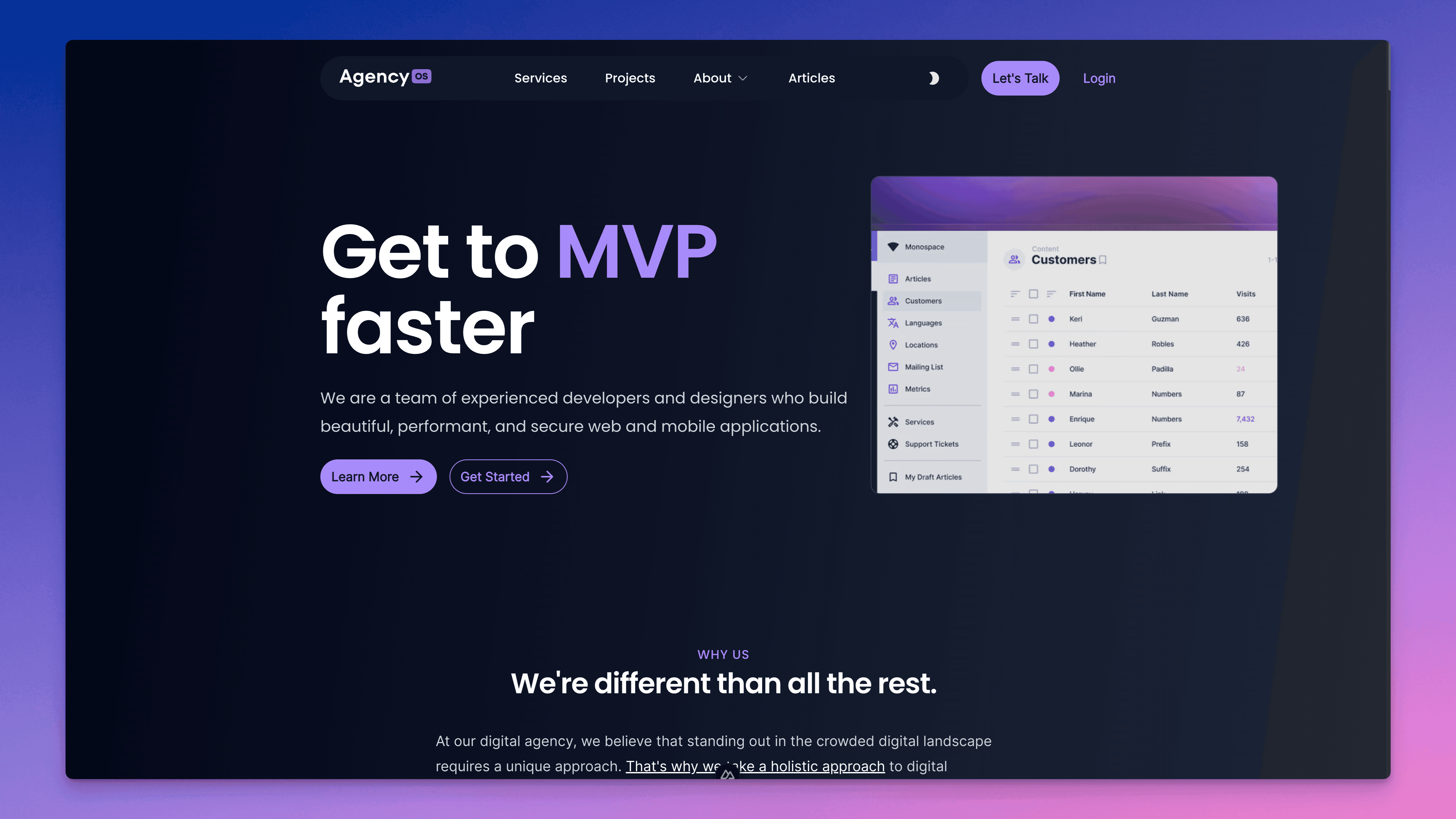 Website shows a fully-styled page