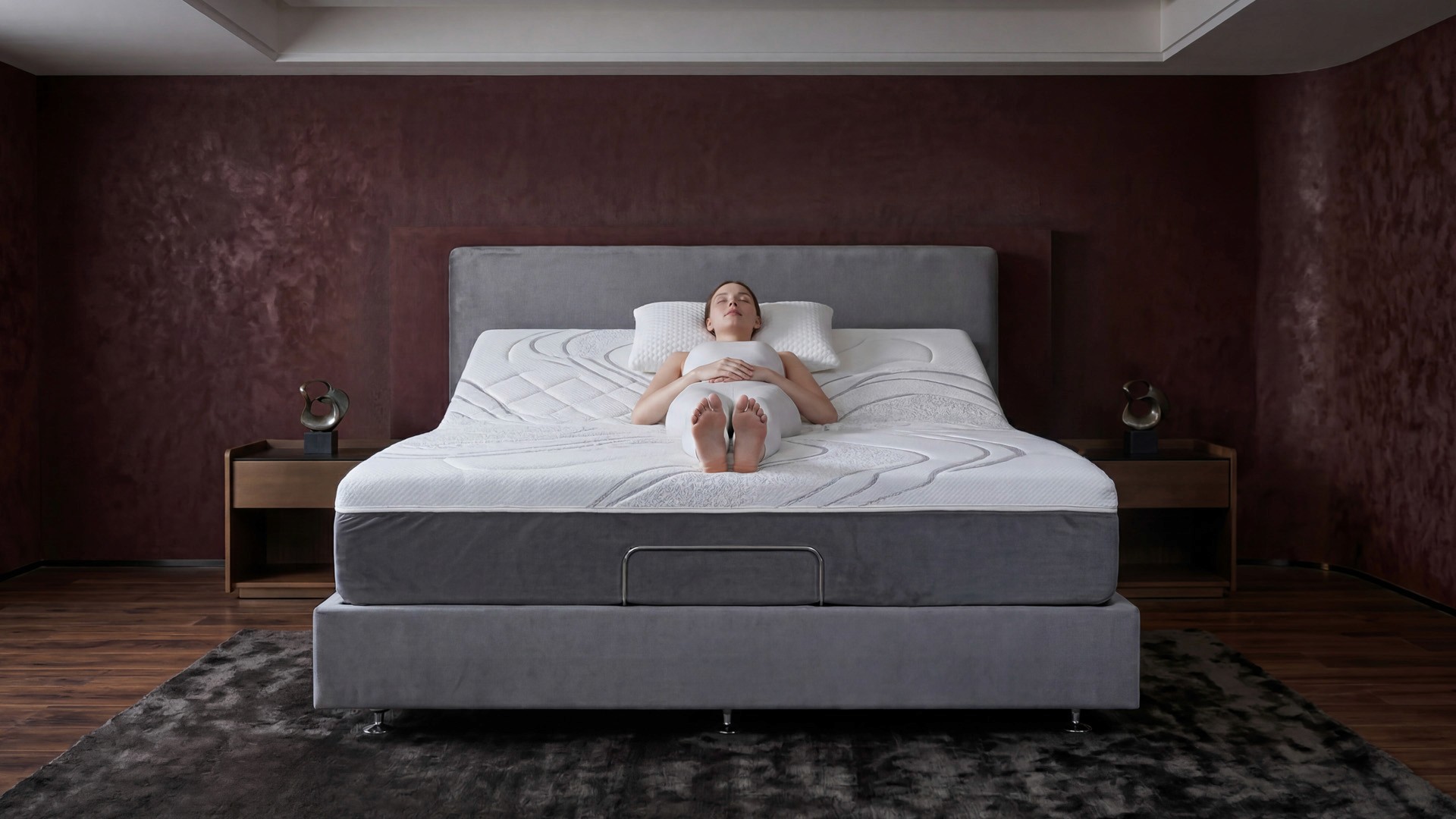 A person stands in a sandstone cave.