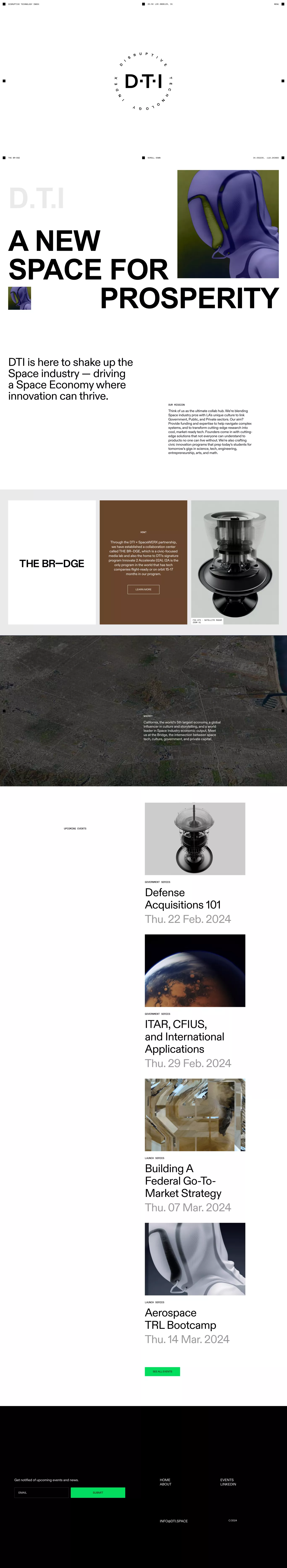 Disruptive Technology Index portfolio page screenshot showcasing Tech design