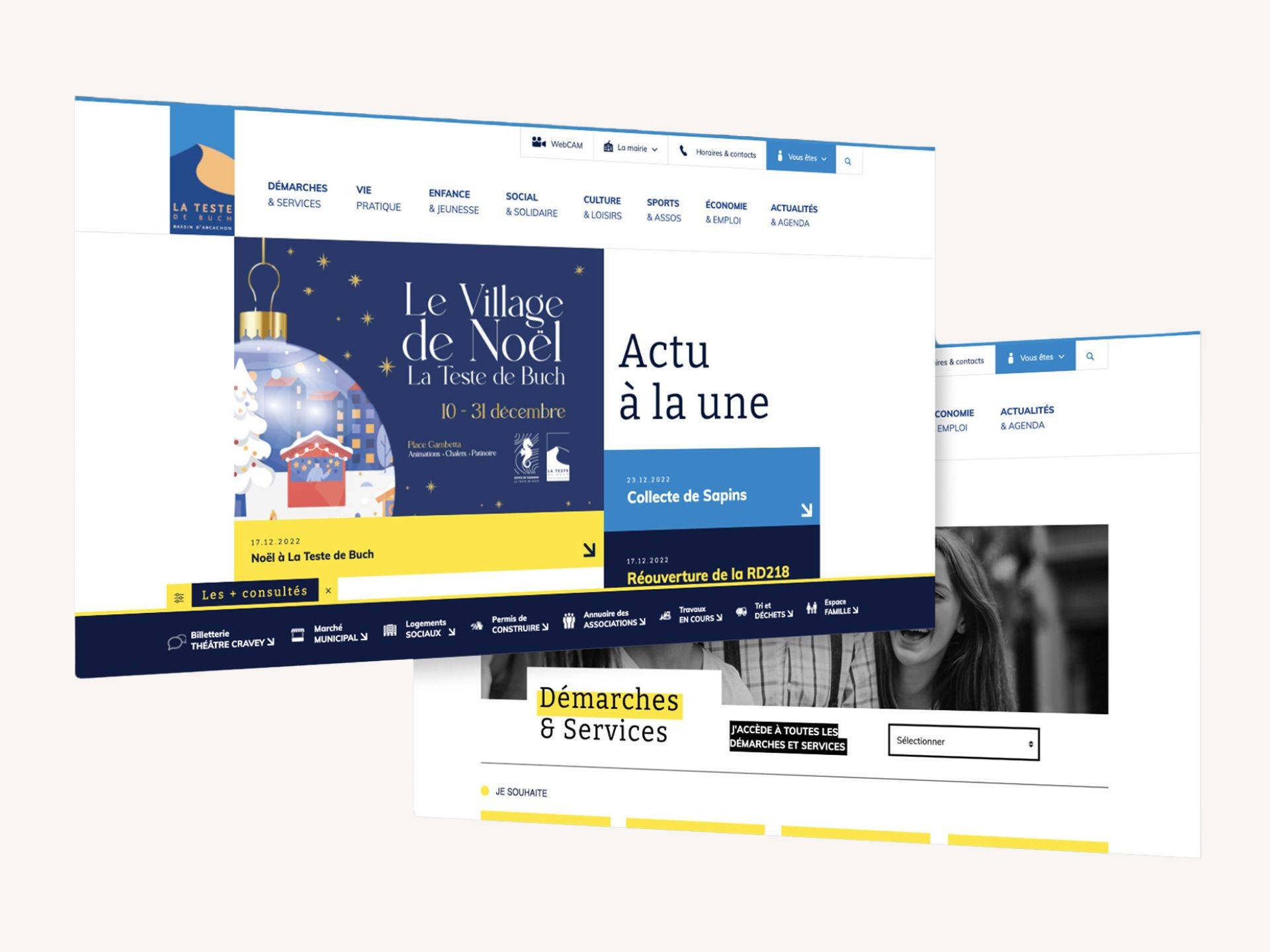 Maquette du site de La Teste de Buch - Thibaut Marchand UX designer freelance