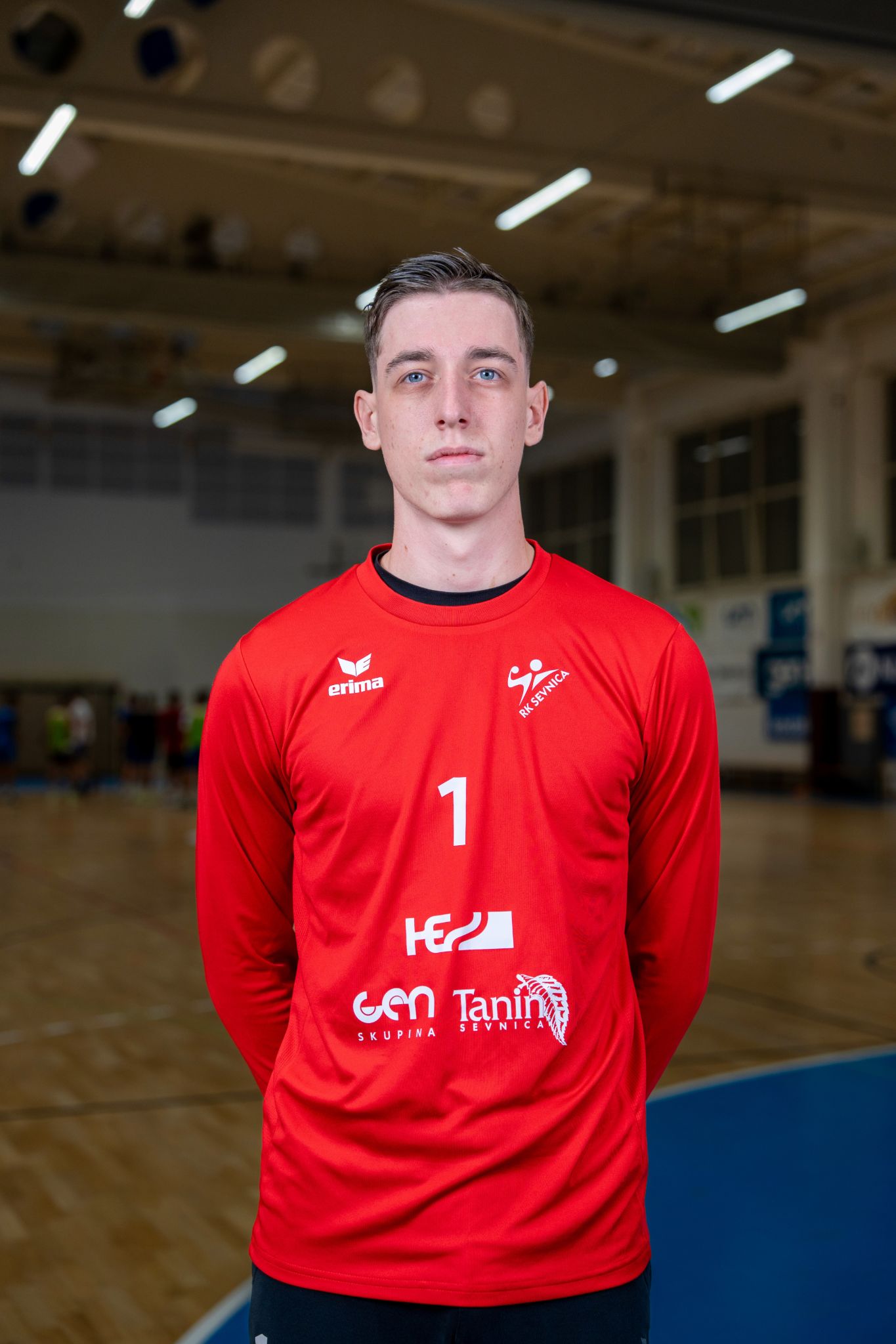 Handball player posing for the camera shot