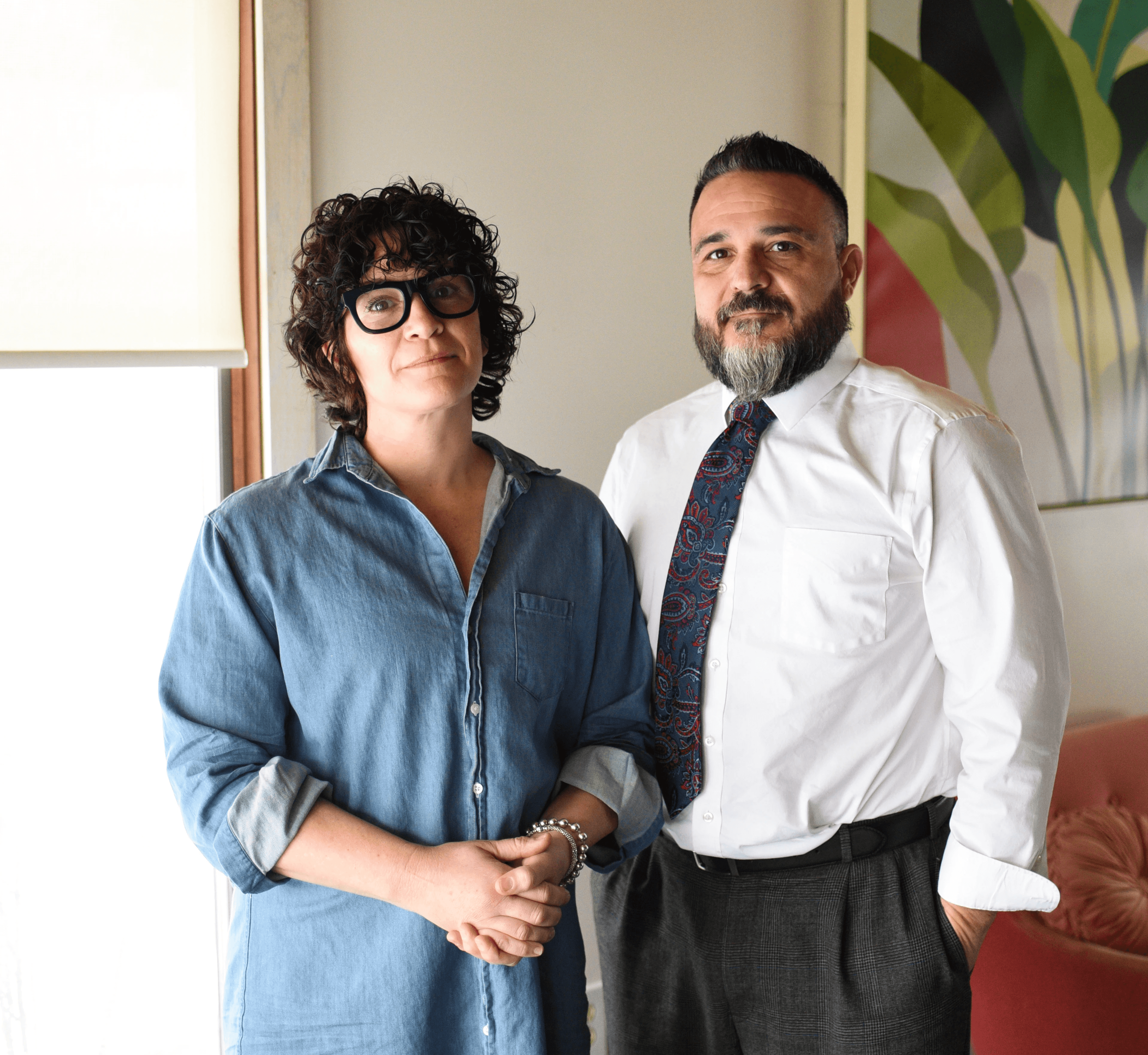 Businesswoman shaking hands with a client