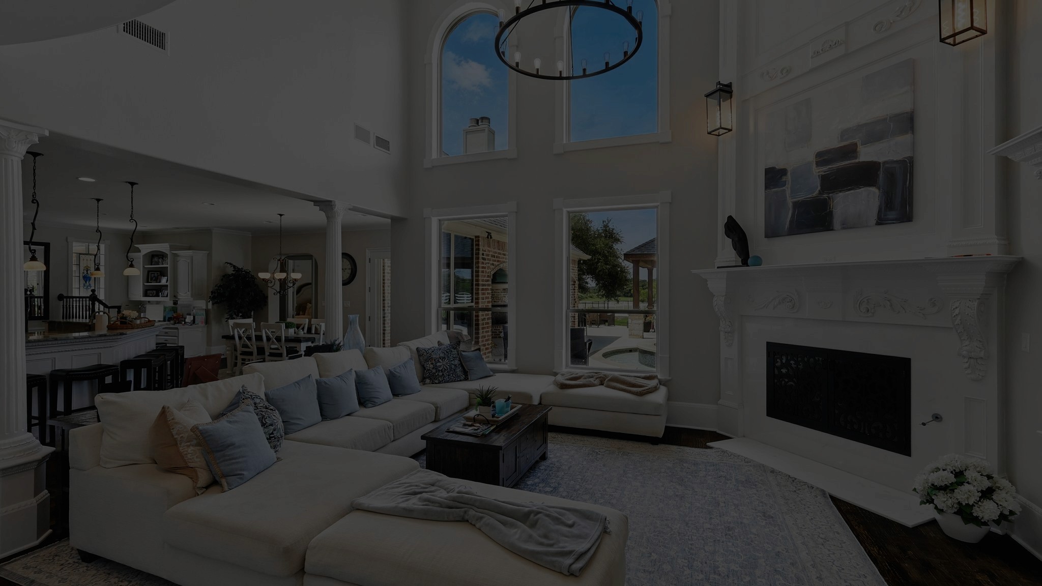 black and white kitchen counter