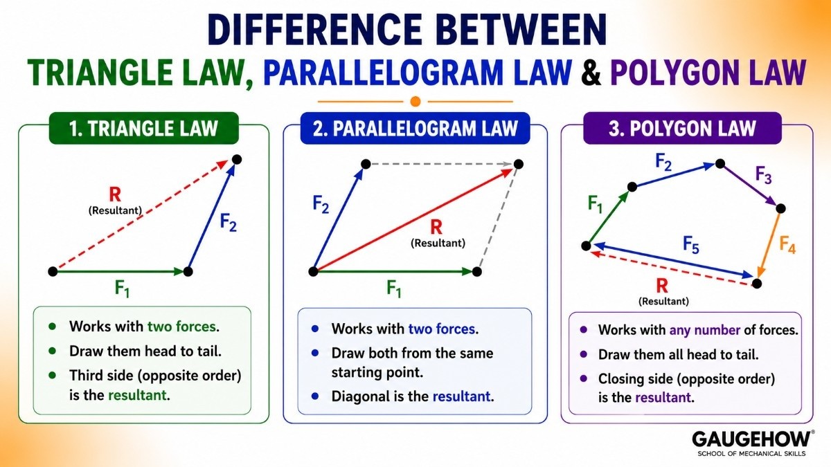 Difference Between Triangle, Parallelogram and Polygon Law