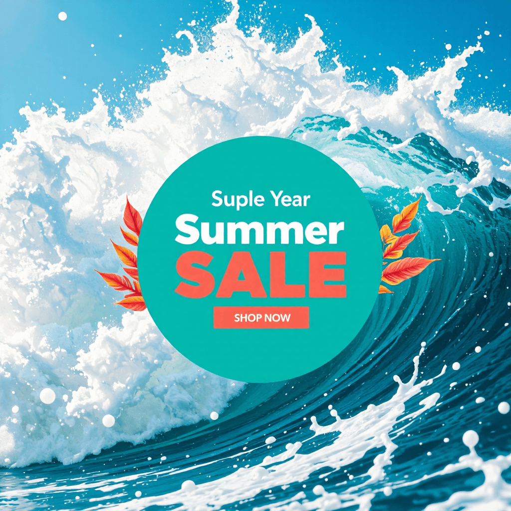 product photography of digital advertisement for a summer sale