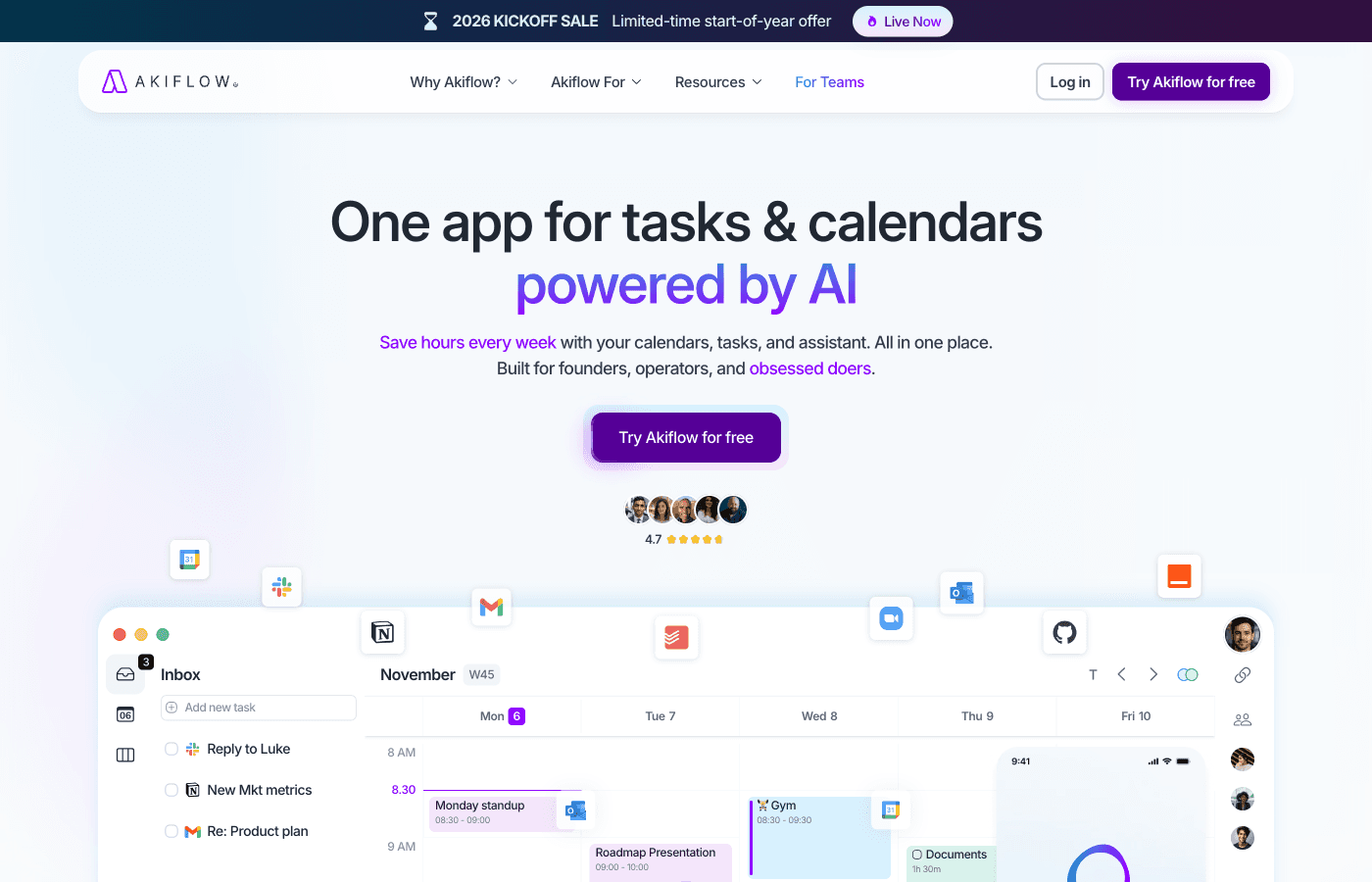 Akiflow productivity suite
