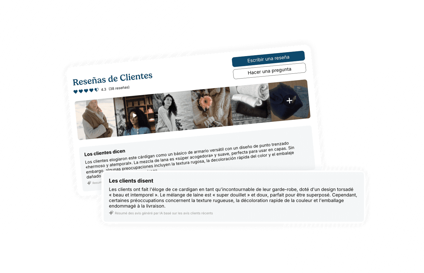 Multi language AI product review summary