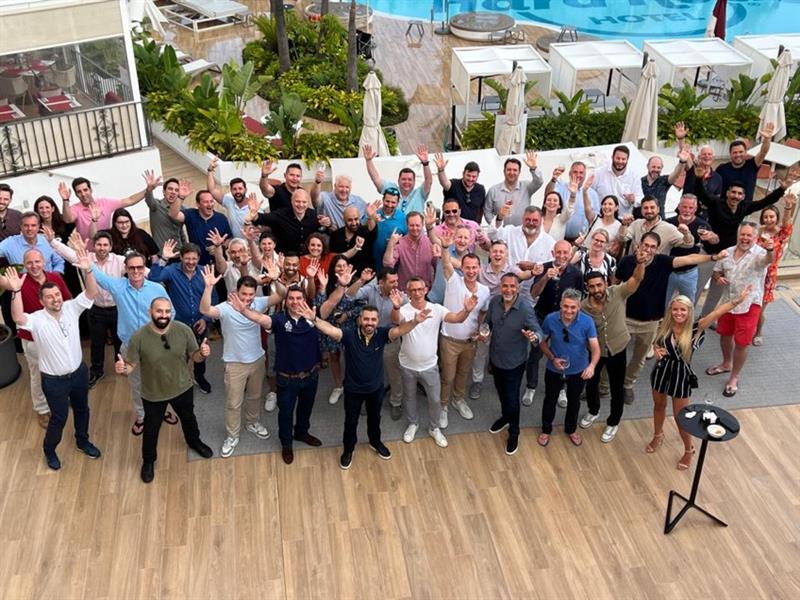 A group of people having a meeting at the office