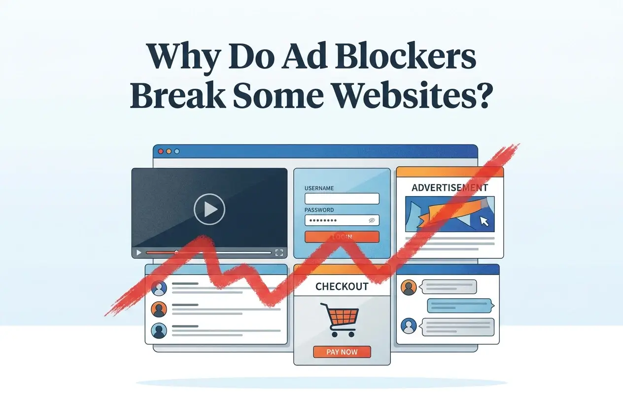 Website components affected by an over-broad ad-blocking rule