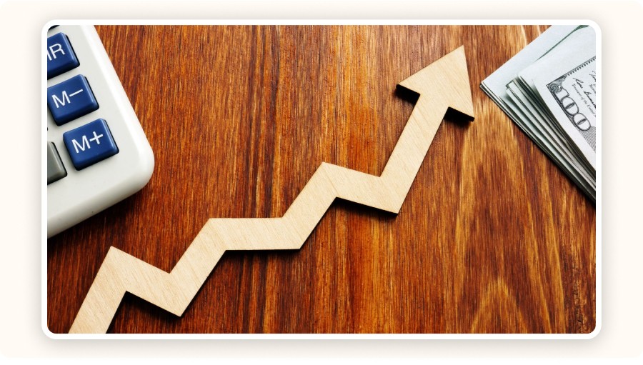 Wooden arrow pointing upward