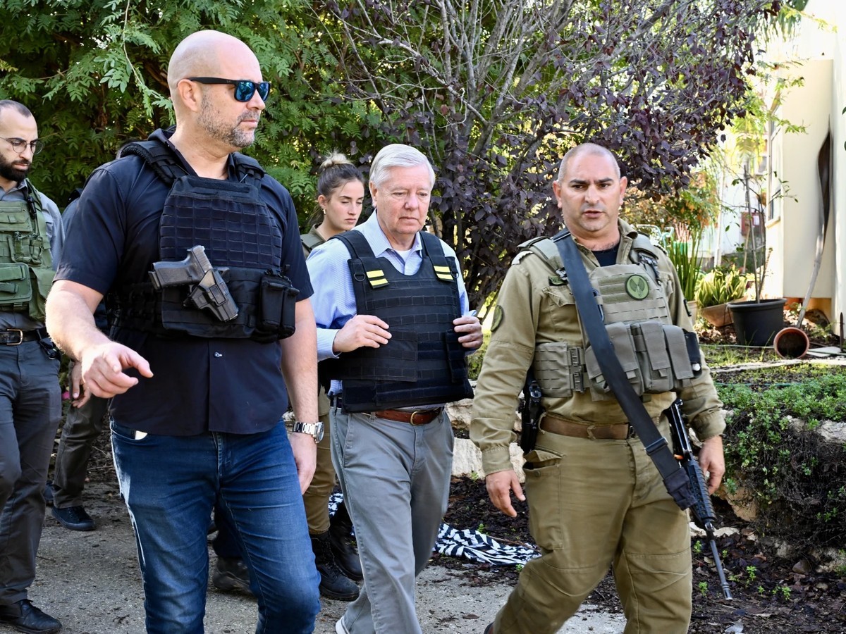 Sen. Lindsey Graham (R-S.C.) visits sites that Hamas terrorists attacked on Oct. 7, 2023, in southern Israel, Jan. 4, 2024. Credit: U.S. Embassy Jerusalem.