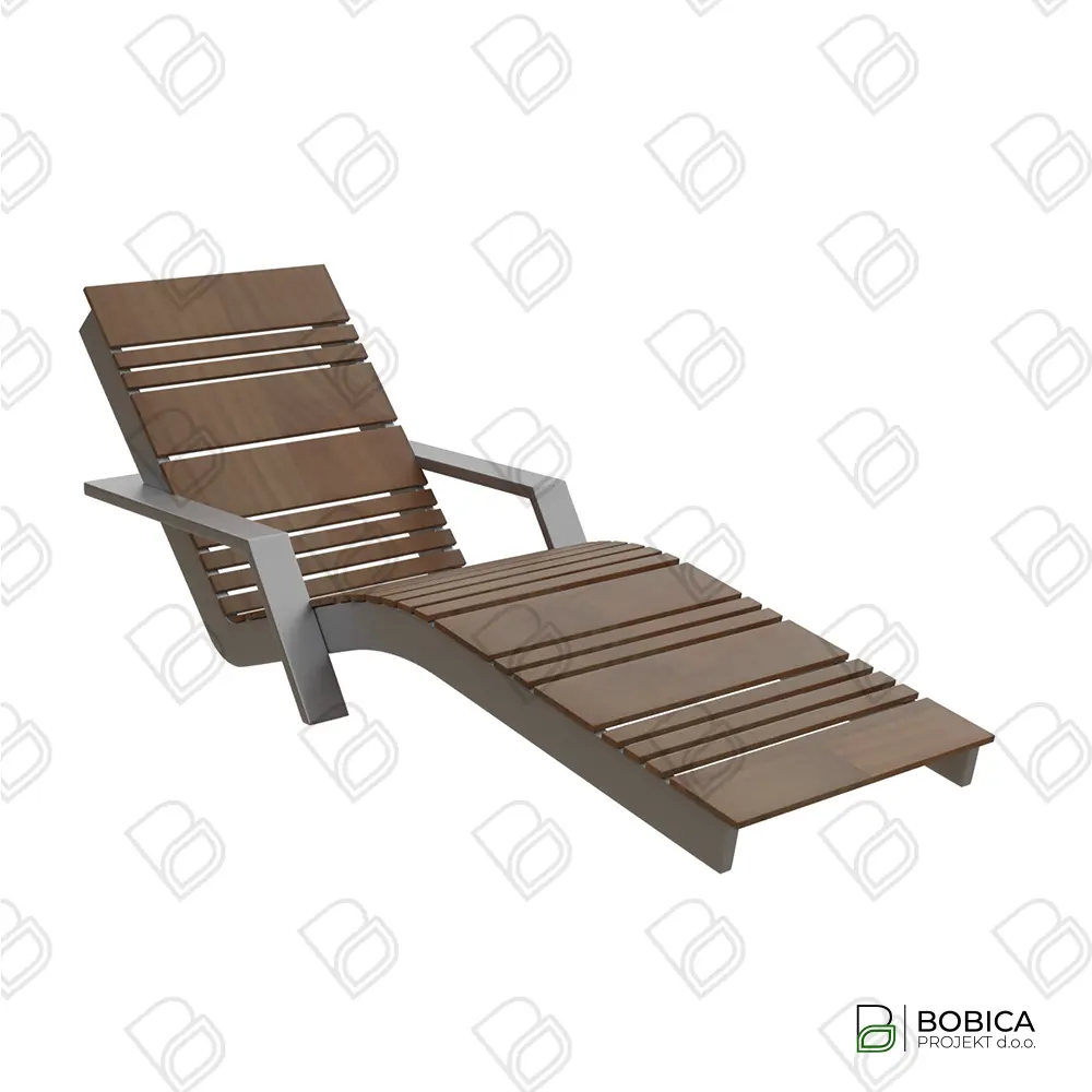 Urbana ergonomska ležaljka s rukonaslonima za parkove i šetnice – BOBICA PROJEKT
