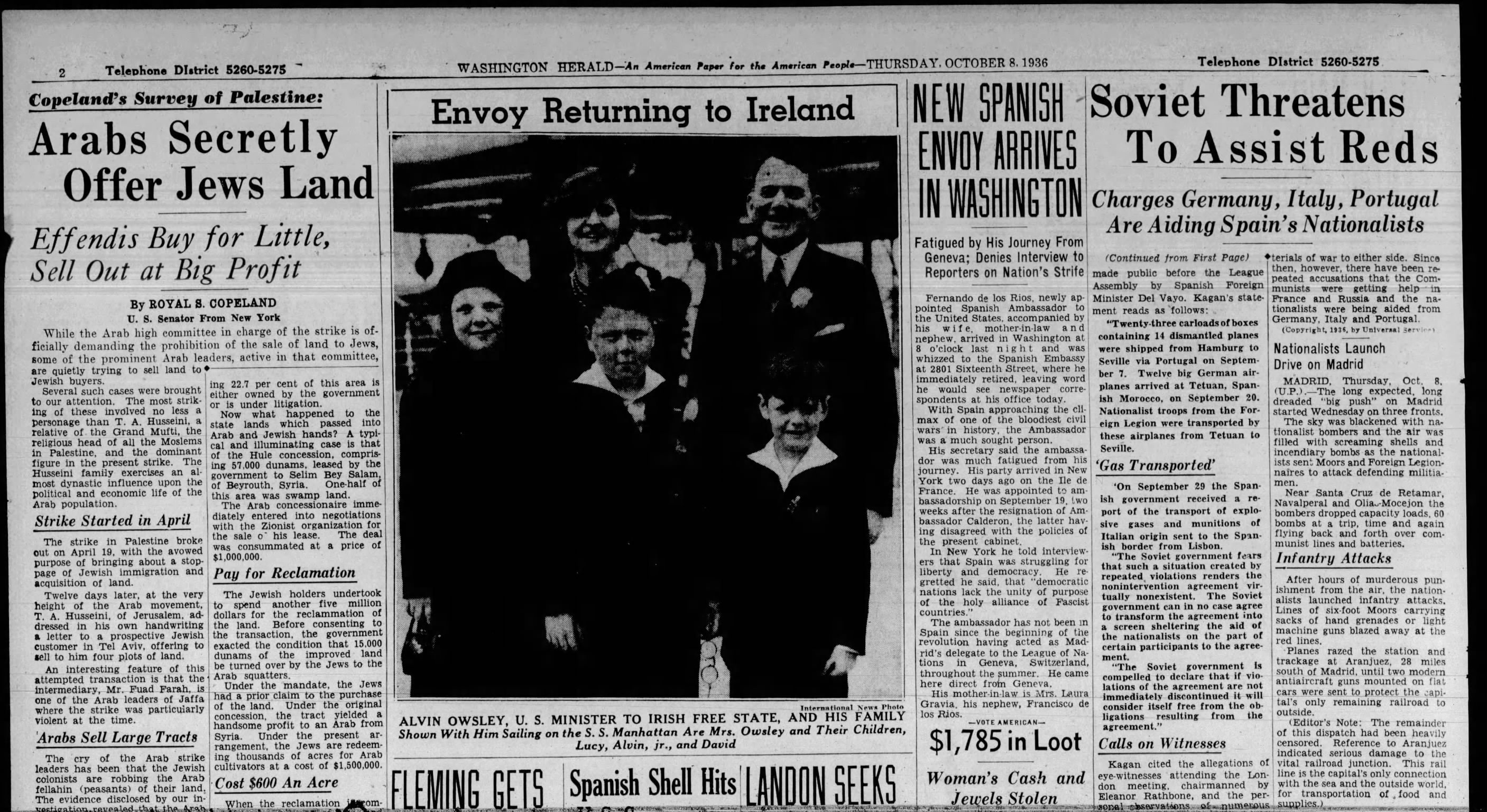 Arabs Secretly Offer Jews Land