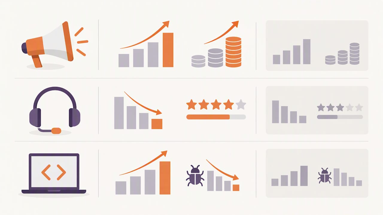 Pilot metrics paired with relevant comparisons