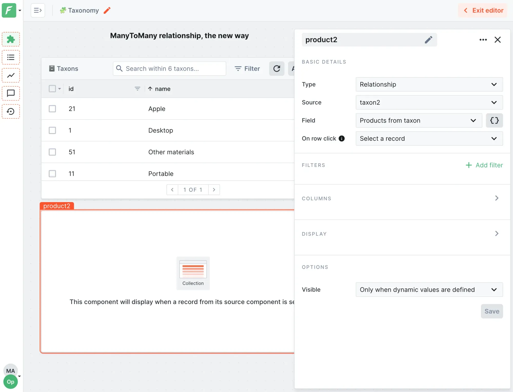 Configuring related data across collections in a workspace