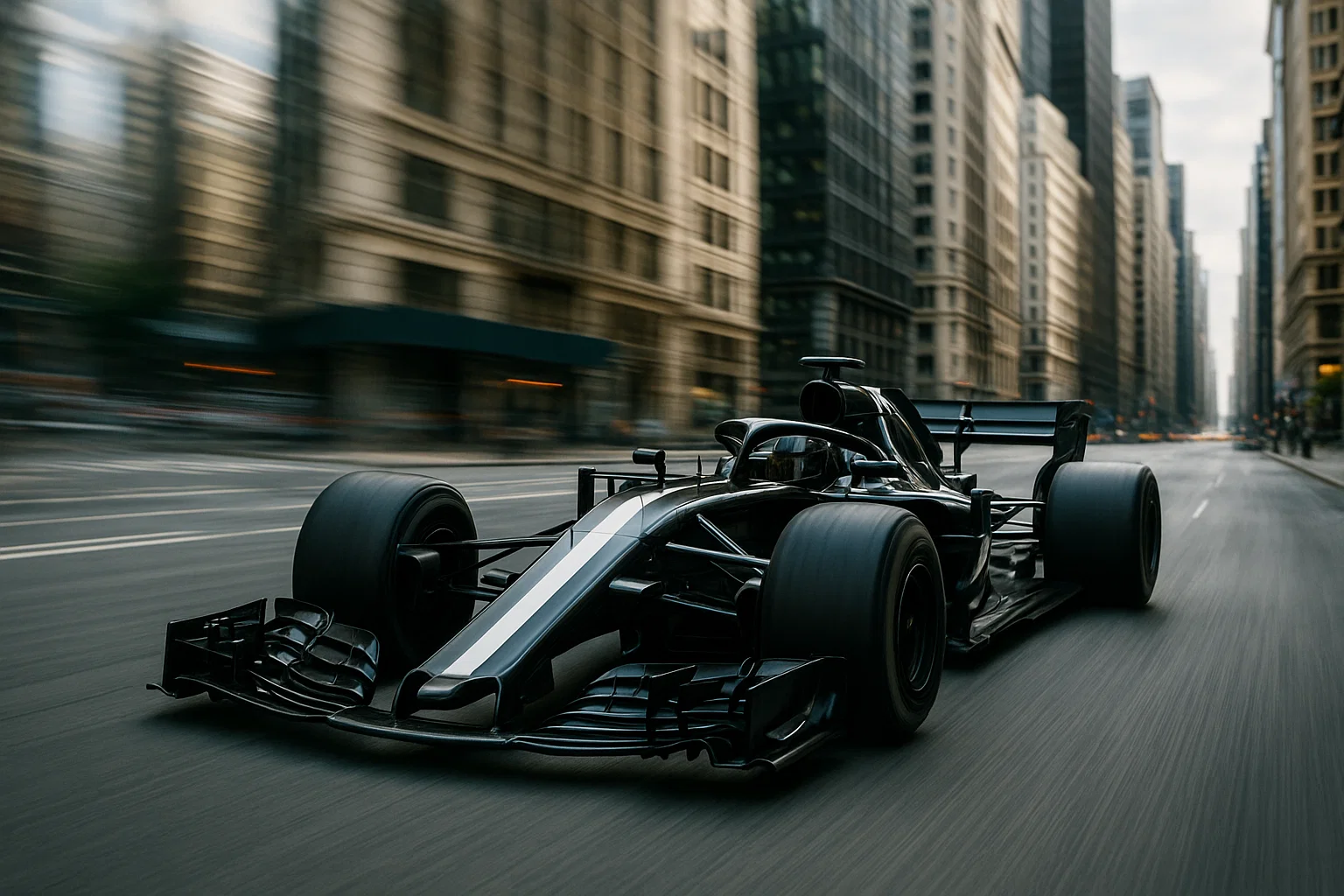 Dynamic picture of a cyclist riding downhill