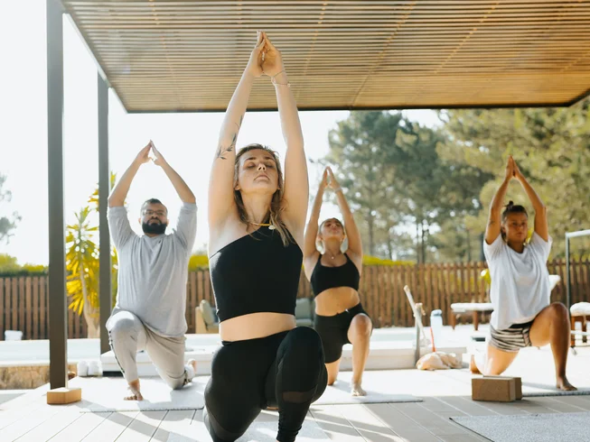 Yoga retreat with daily sessions, sound healing and holistic therapies set in a peaceful natural environment.