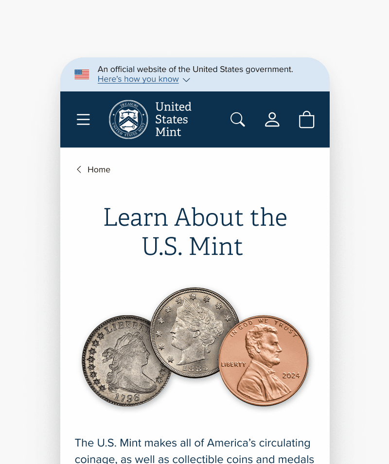 The "Learn More" mobile landing page.