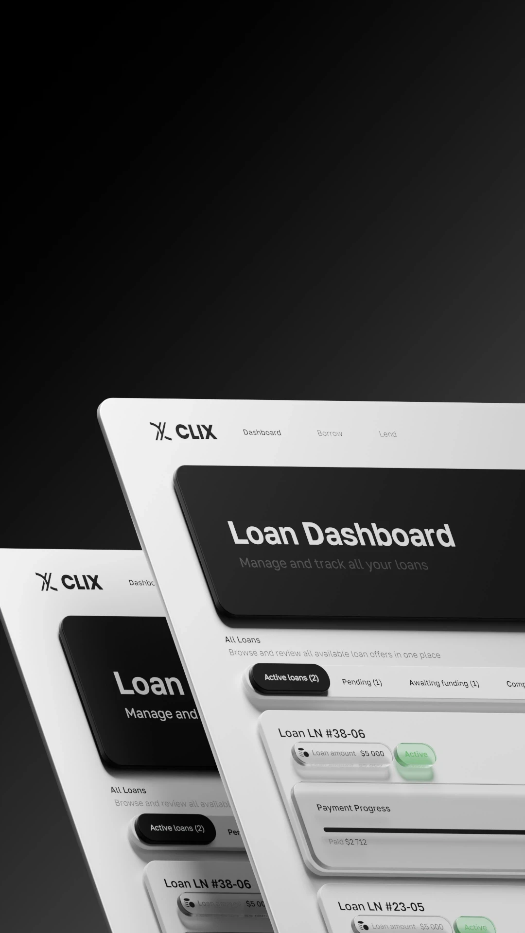 AI-powered lending platform dashboard for managing online personal loans