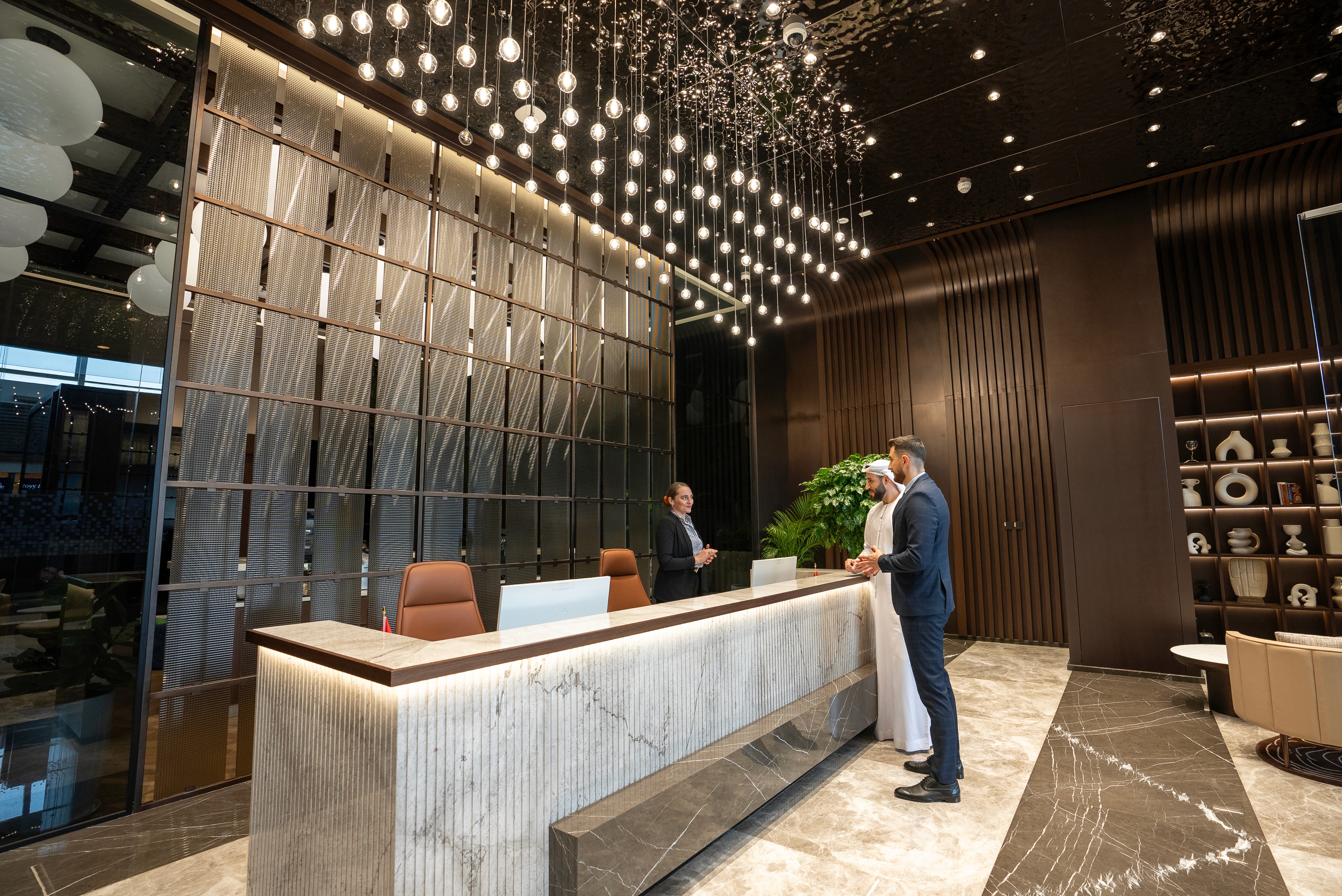 Private Services Offices reception area in Dubai and Abu Dhabi.