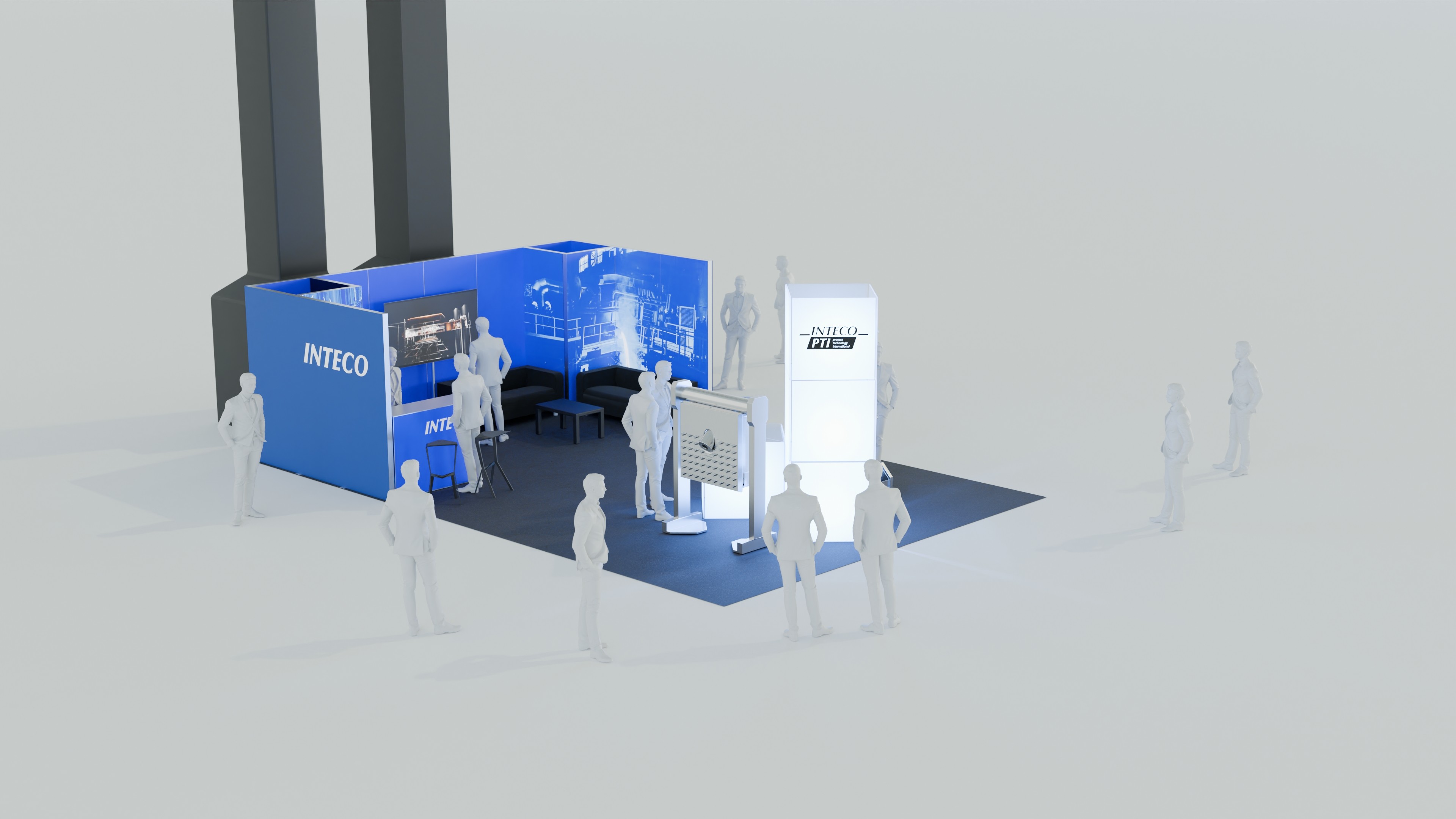 3D visualization of Inteco trade fair stand