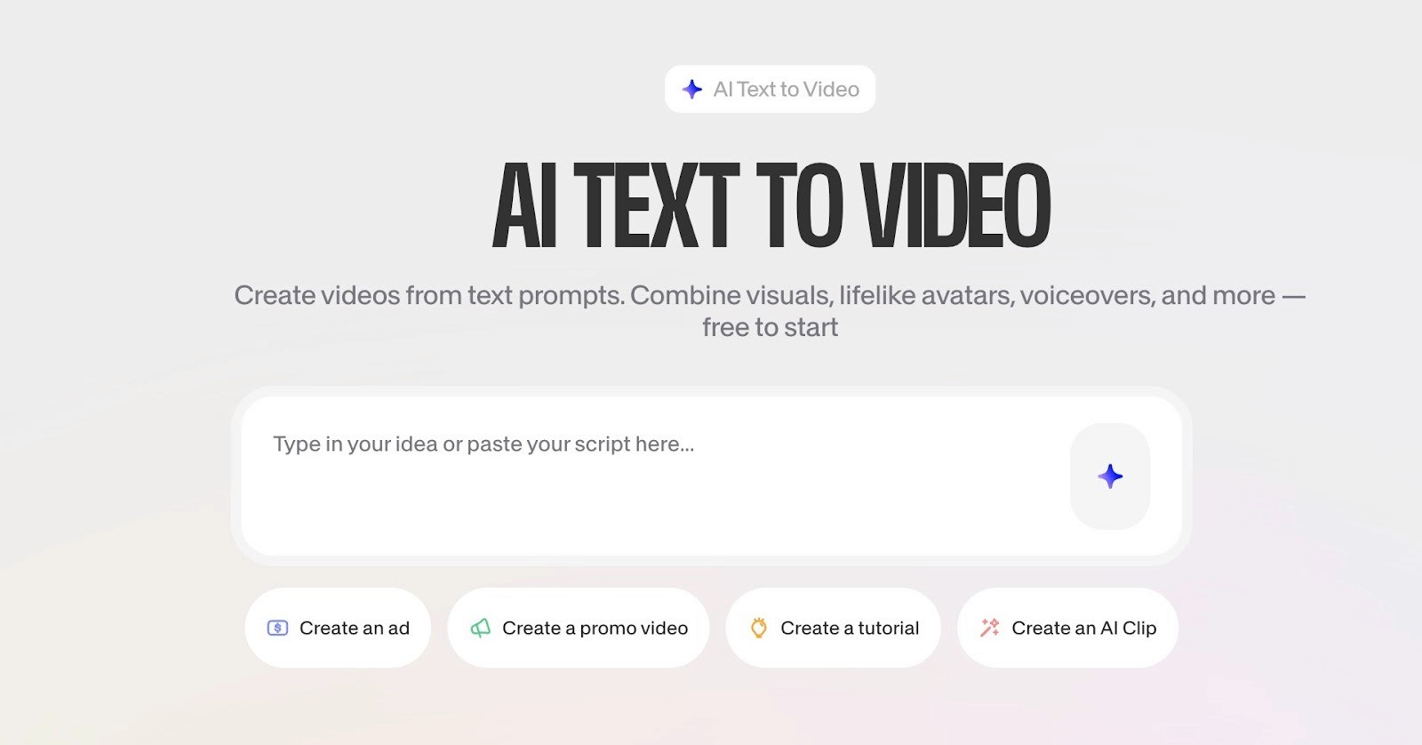 VEED, an AI text to video tool&nbsp;