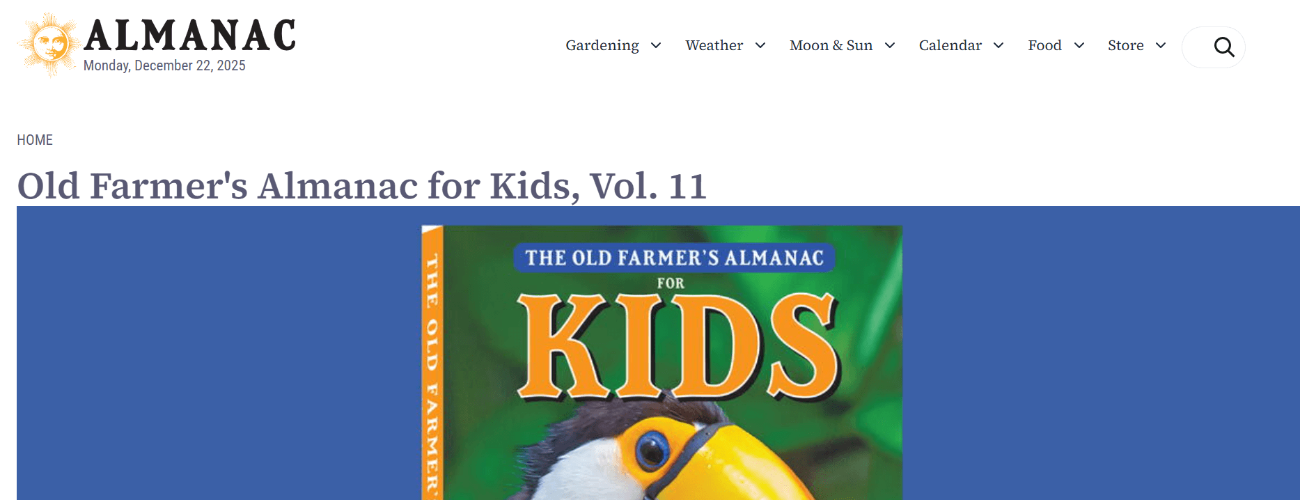 old farmers almanac - Fun Websites for Kids