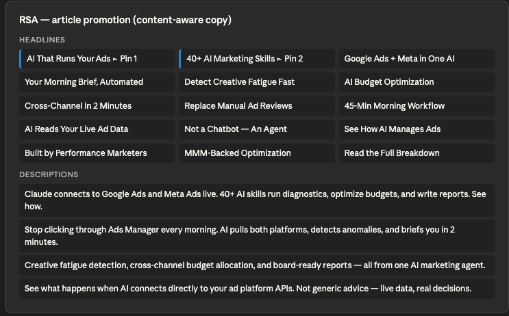Turn Content into Google Ads Campaigns with Claude 4