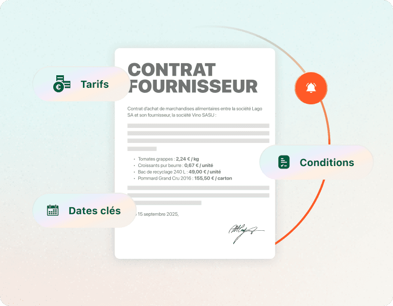 Flux suivi des contrats fournisseurs