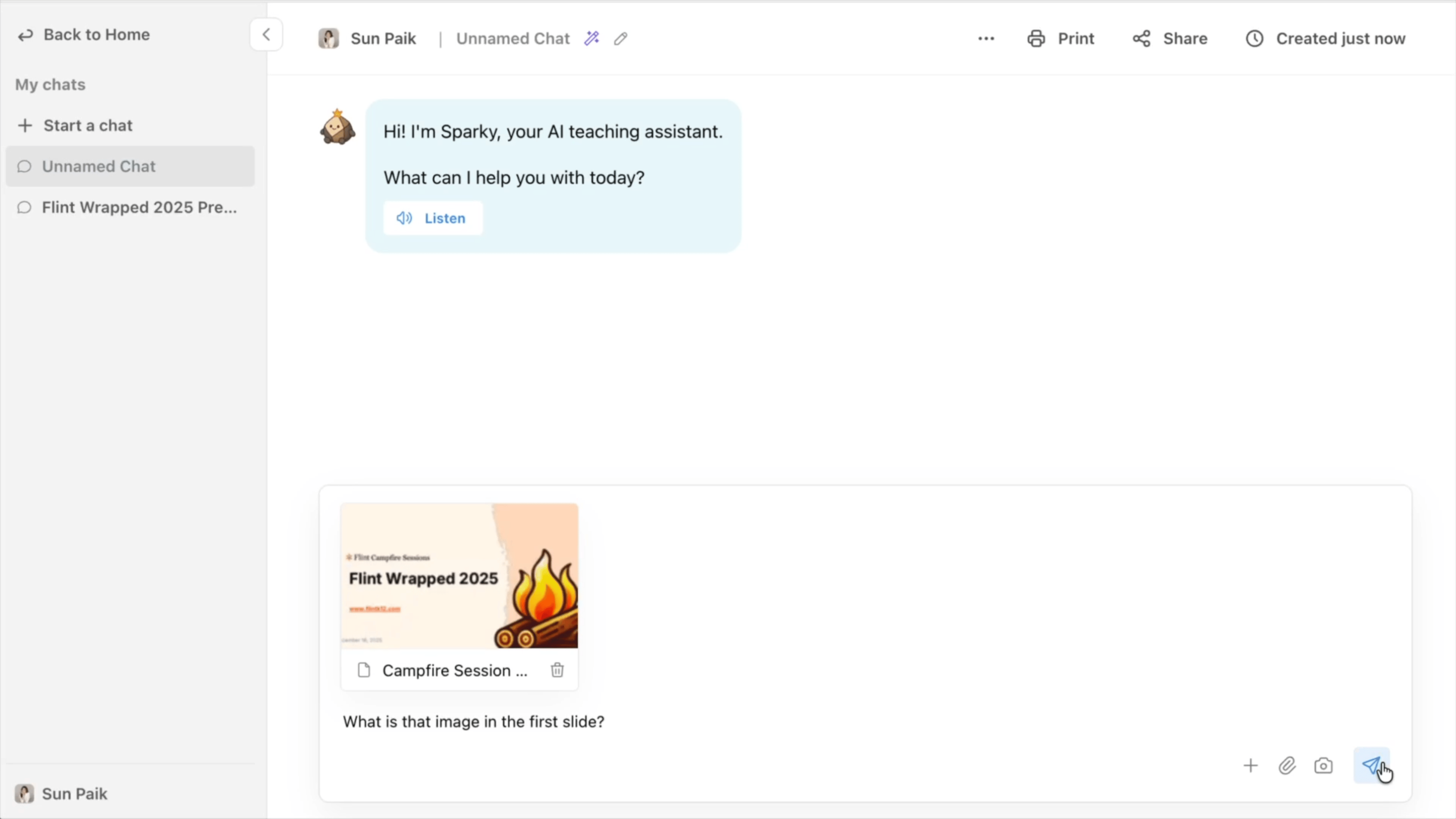 GIF of Sparky being able to read images in documents