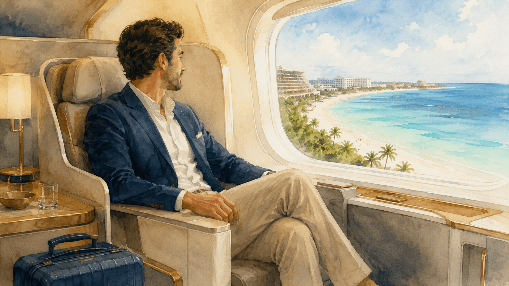 Vista aérea das praias de Cancún representando um destino que pode ser emitido com milhas usando uma promoção de transferência bonificada da Livelo para a Copa Airlines.