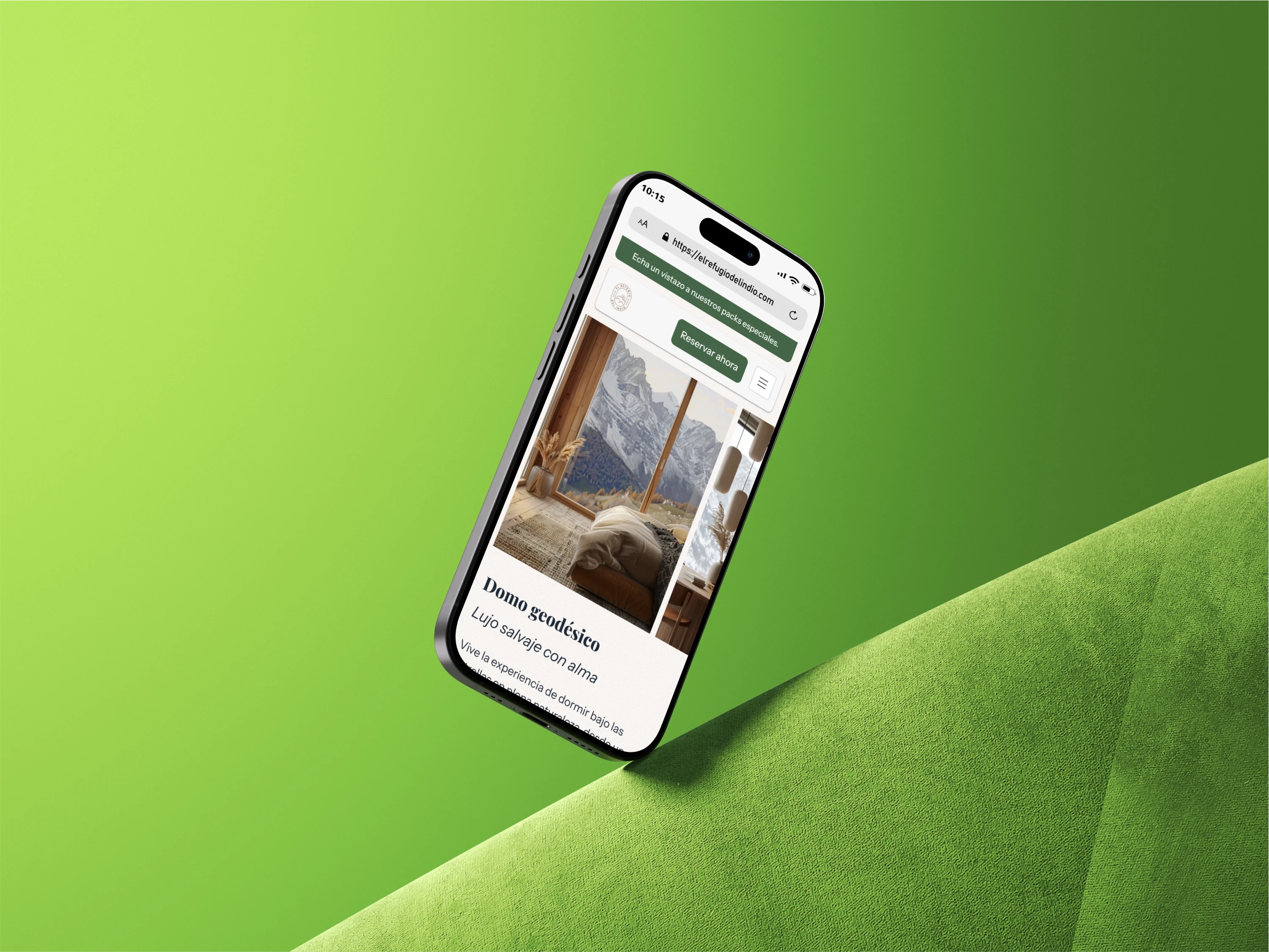 Mobile web design of the designed pages of the Indian Refuge