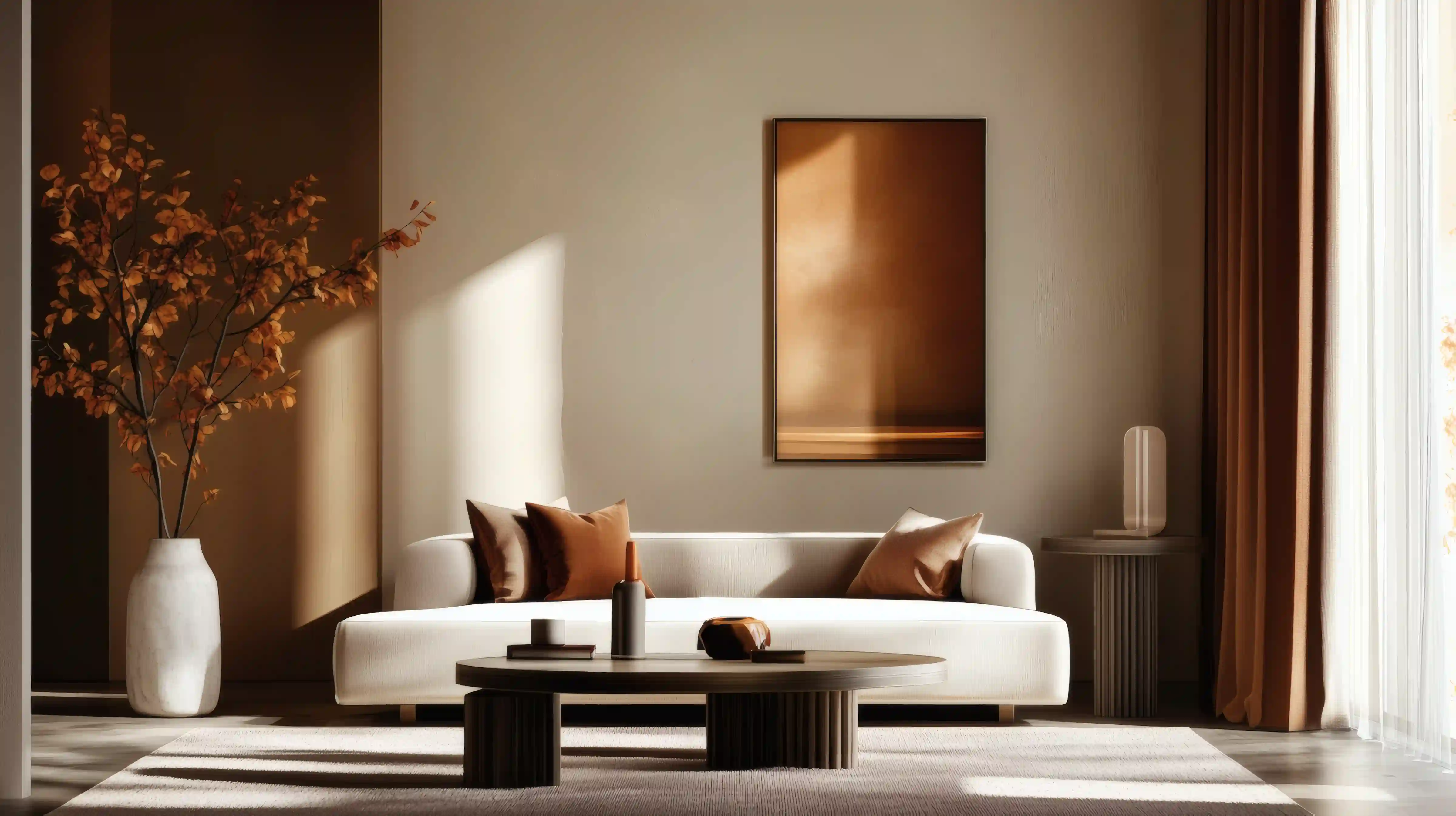 Modern Minimalist Interior with Ocean View