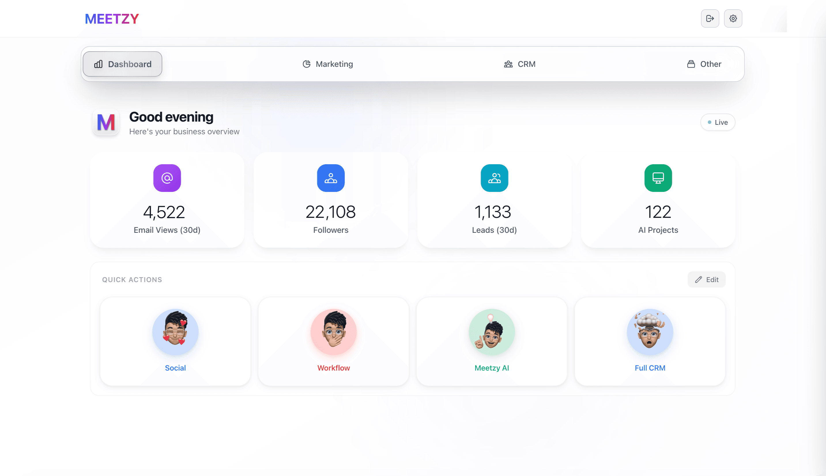 An image of Dreelio's dashboard