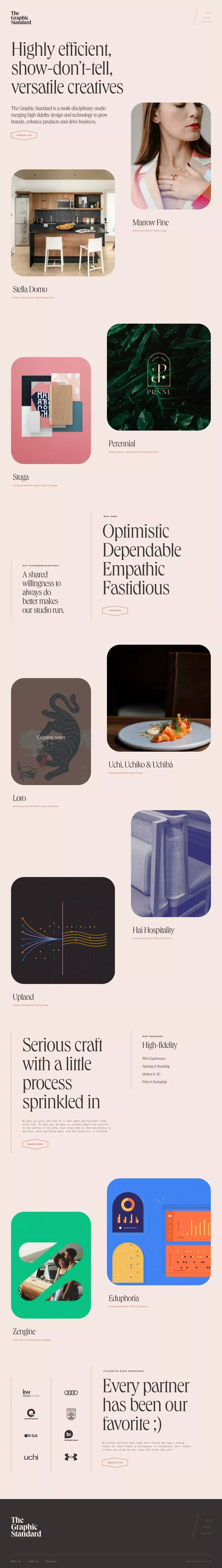 The Graphic Standard portfolio page screenshot showcasing Design and Tech design