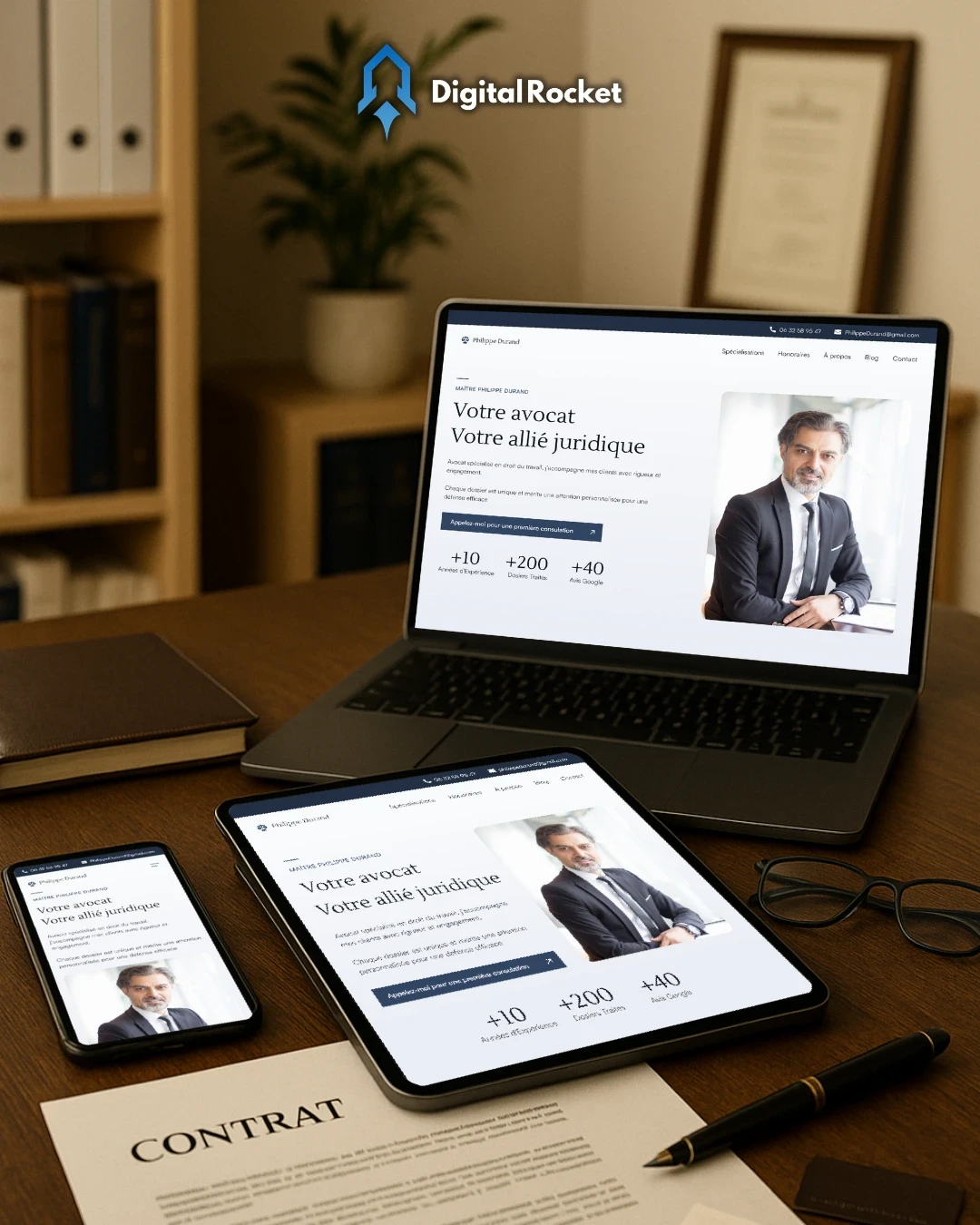 Site vitrine pour un avocat à Montpellier, réalisé par Tommy Serrano. Design sobre et professionnel pour renforcer la crédibilité et faciliter la prise de contact.