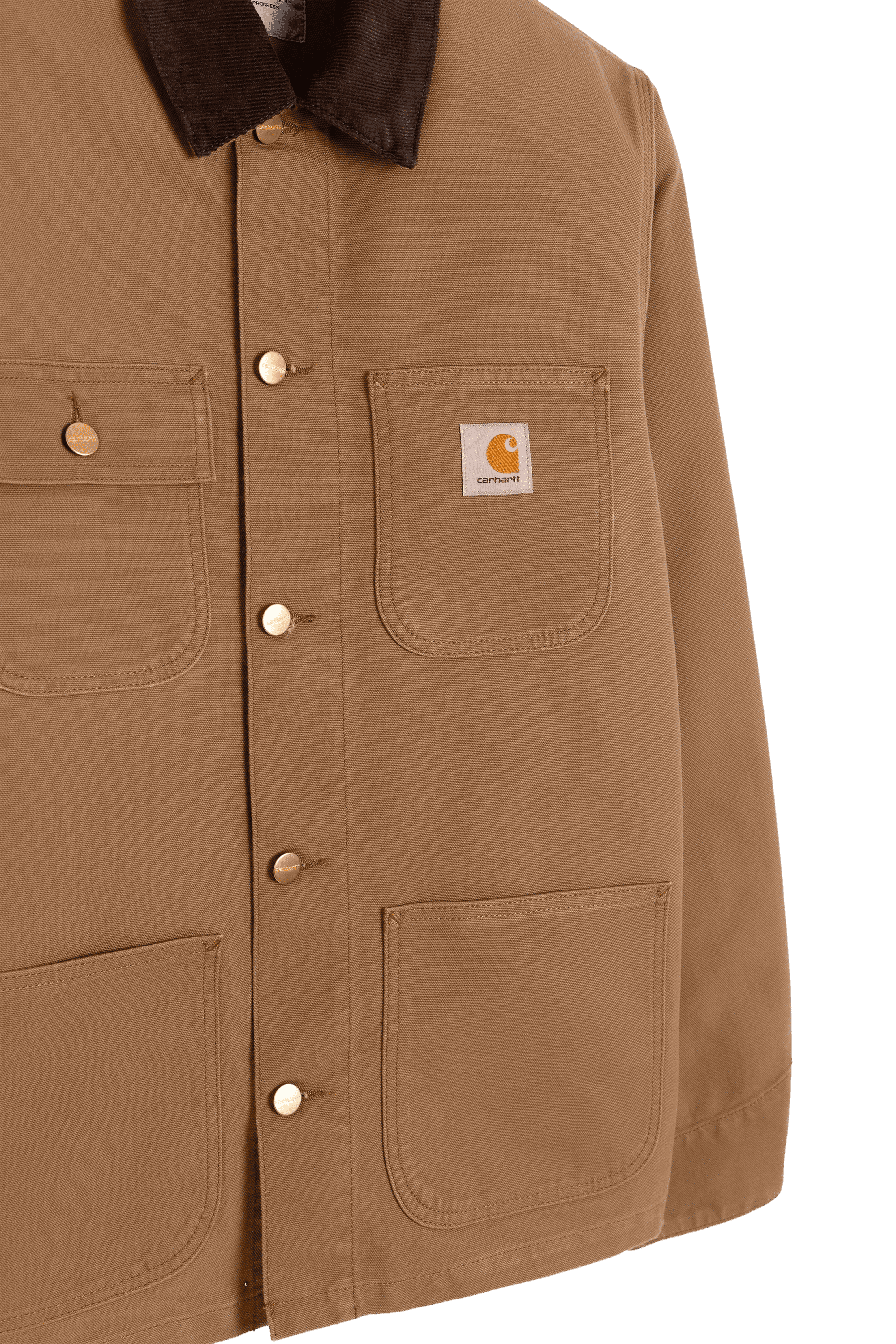 close up right image of a brown jacket