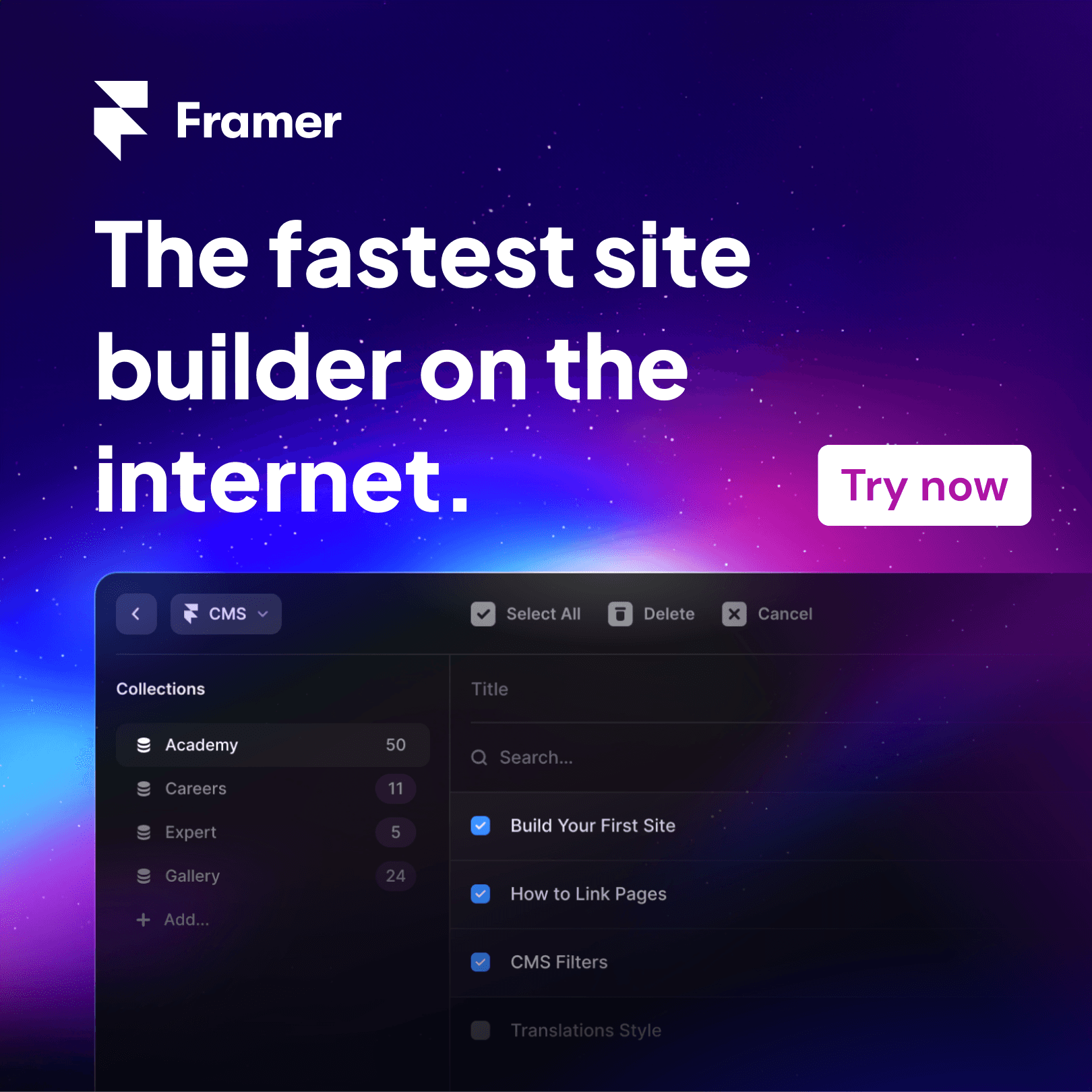 Framer ad banner