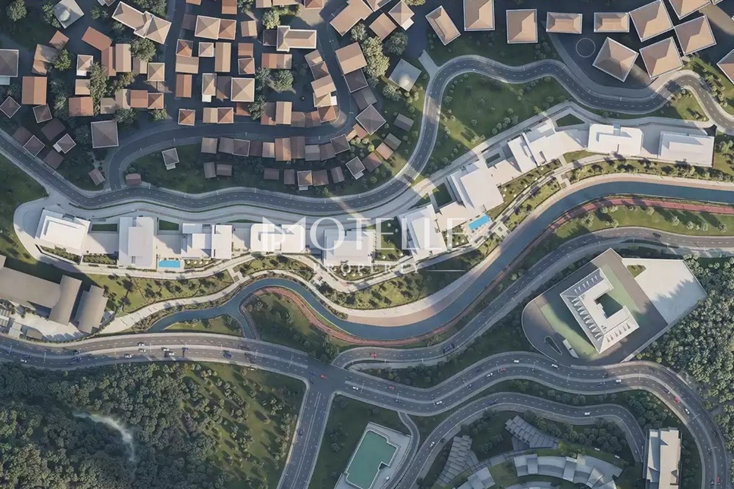 Balcony view from luxury apartment at RAMS Park House Maslak Istanbul