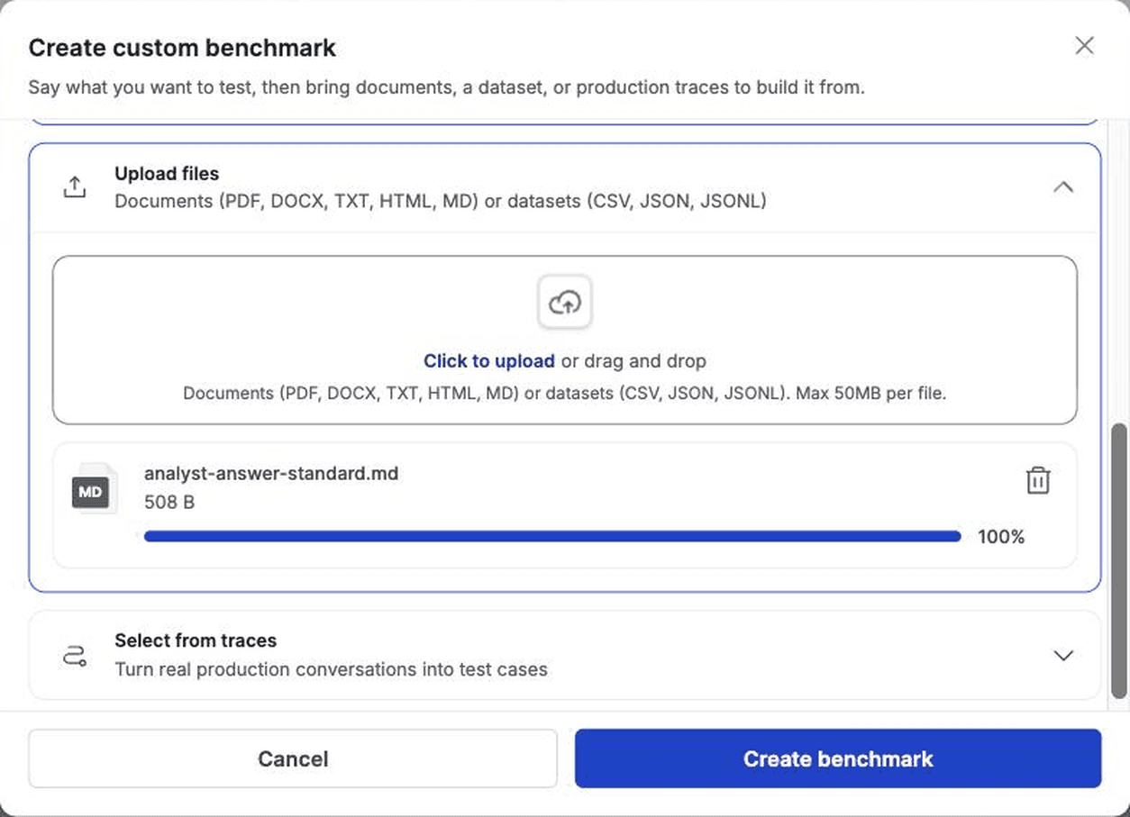 A document uploaded as a benchmark source