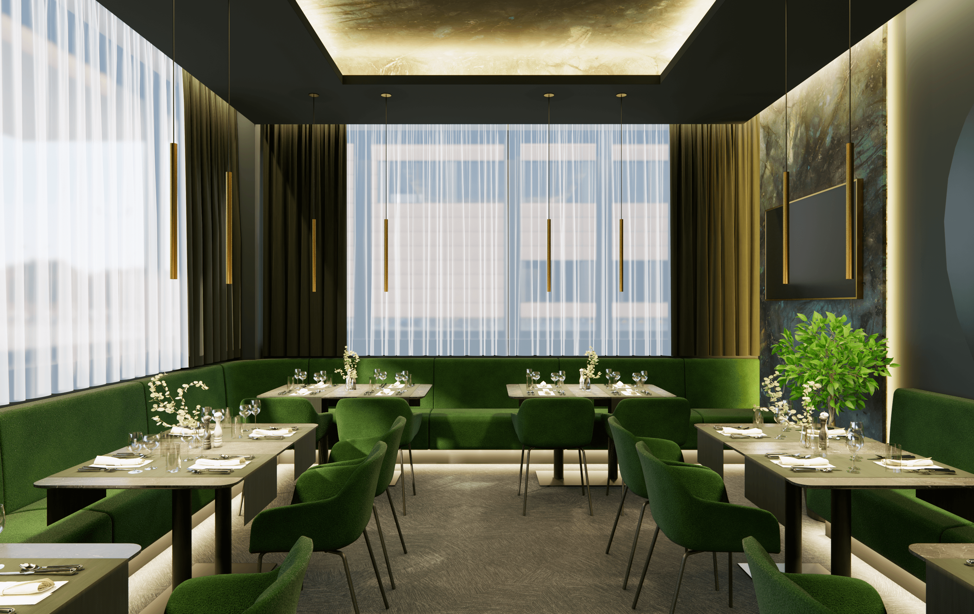 Projektbild, modernes und elegantes Restaurant