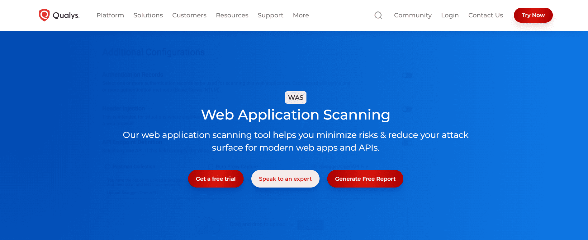 Qualys Web Application Scanning (WAS)