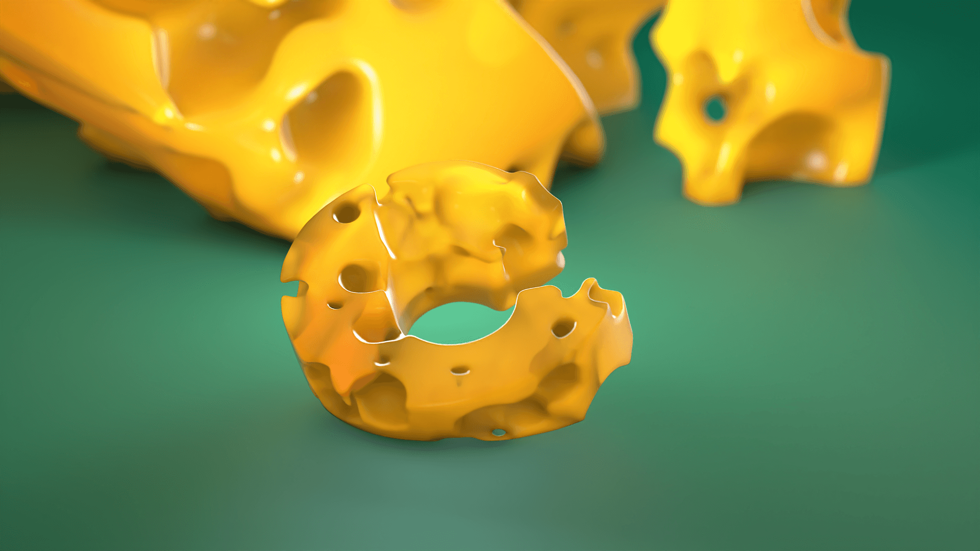 Representación visualmente realista del comportamiento del queso en movimiento