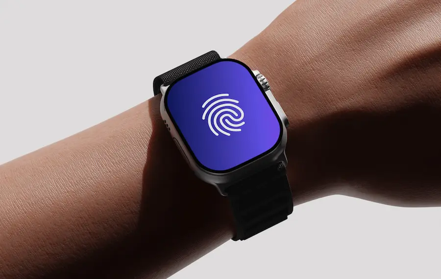 Smart wearable technology and biometric security app visual