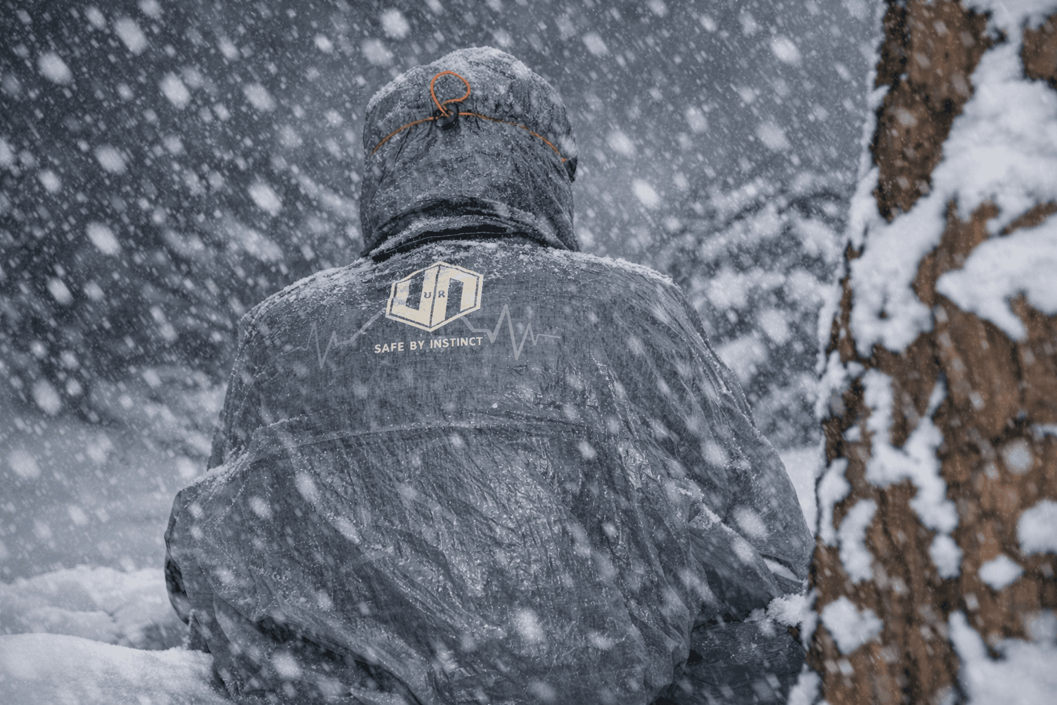 Person protected in cold conditions