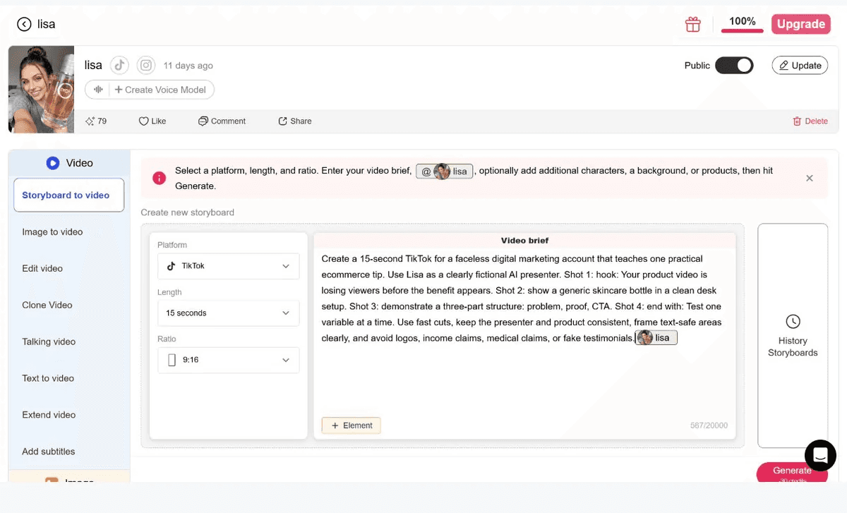 Marketing brief with audience offer and privacy notes